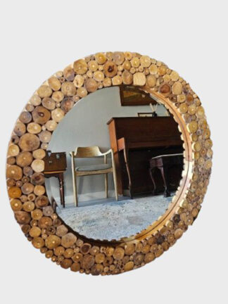 Teak Coin Mirror